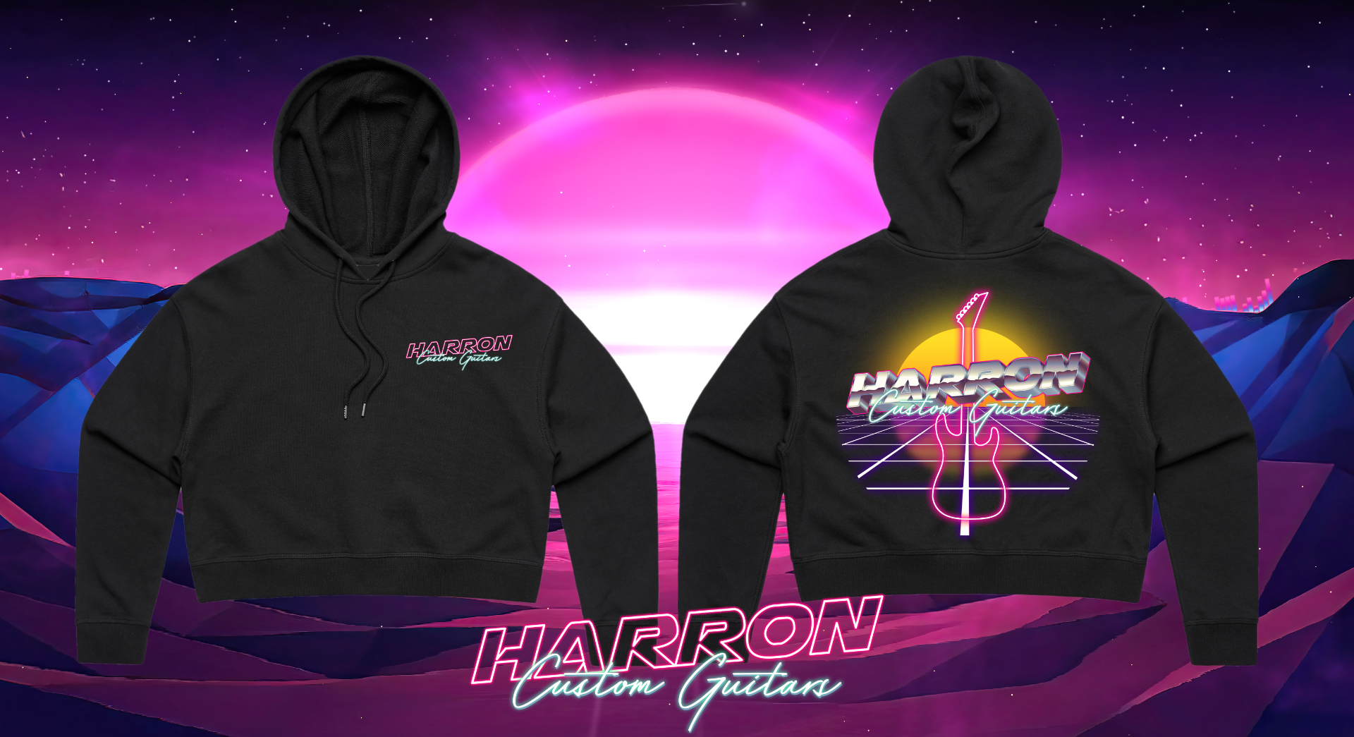 HCG Maimi Vice Womens Crop Hoodie (ThrashWolf Design
